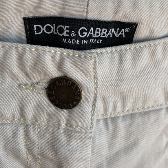 Dolce & Gabbana Low Rise Khaki Metal Plated Skinny Pants sz 36 - Picture 2 of 6